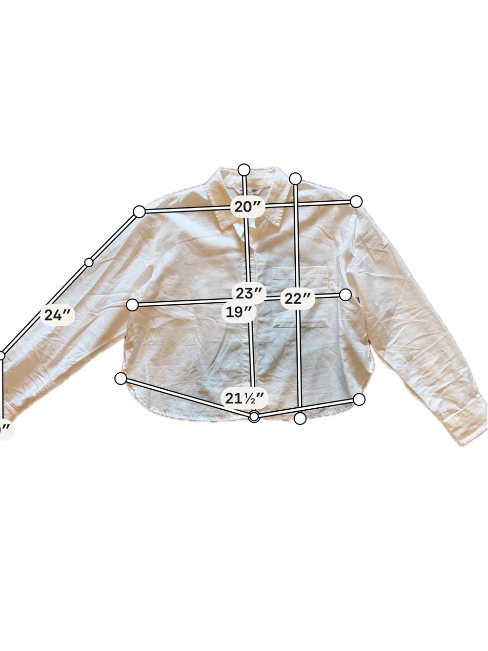 White Cropped Button-Front Women's Jacket